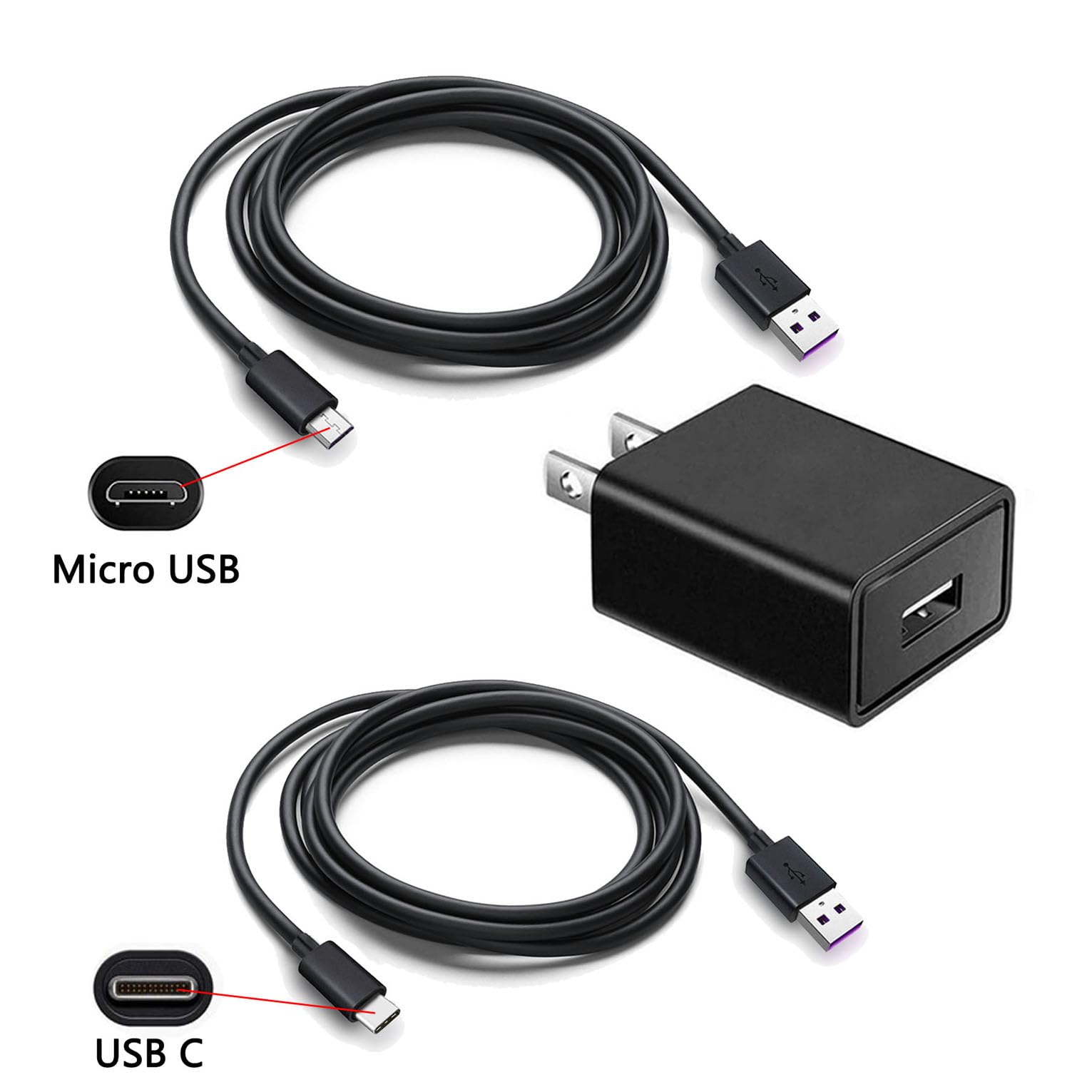 Amazon.com: Boda USB Wall Charger Charging Cable Cord Portable